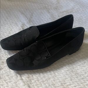 Vintage Coach black signature Women's Loafers size 7.5 B shoes